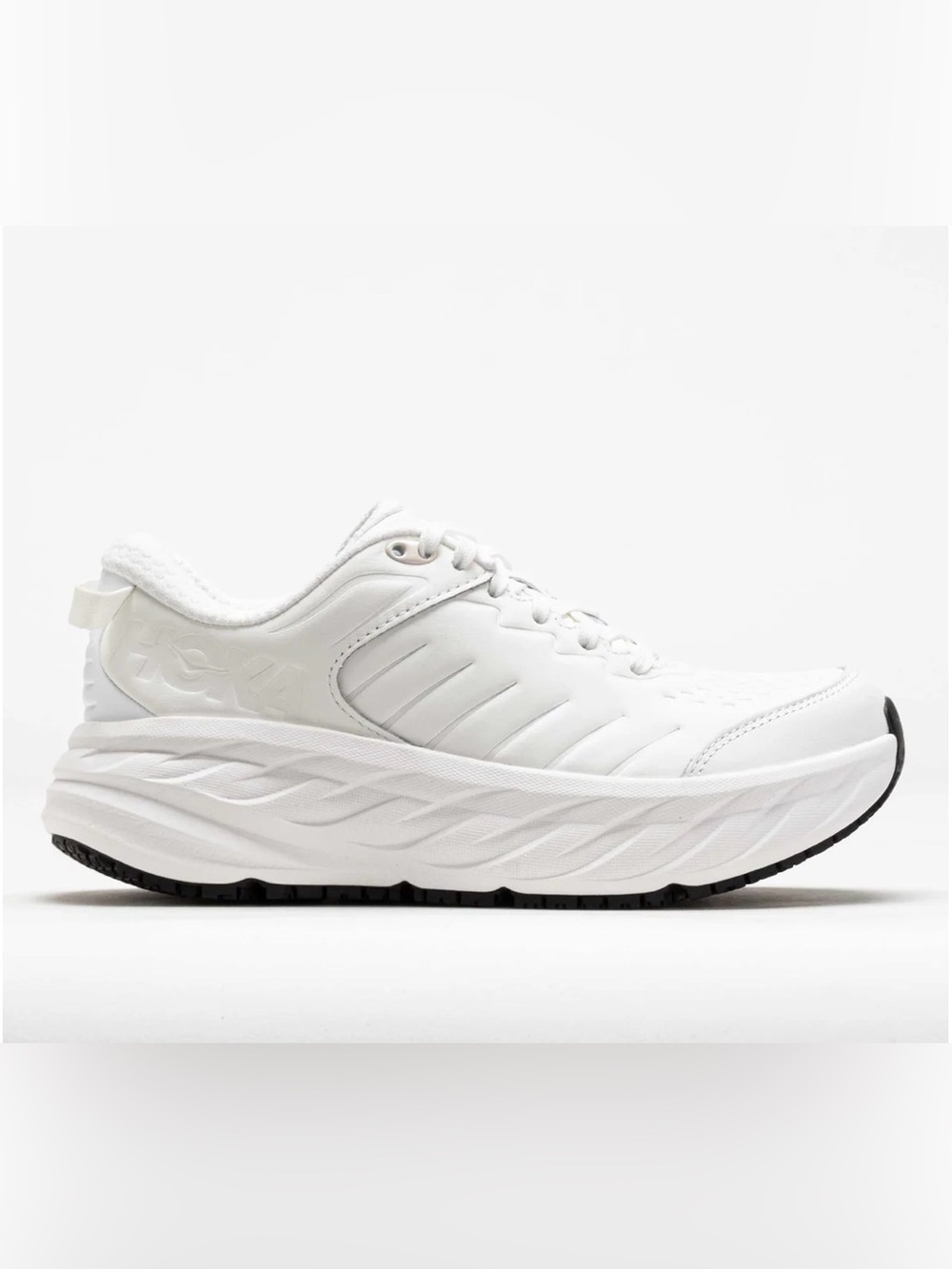 Hoka One One Bondi SR Leather Women's 9.5 Frost White NWOB